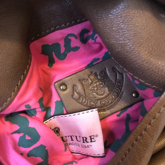 Juicy Couture THINK Brown Taupe Leather Crossbody Bag - Picture 10 of 16